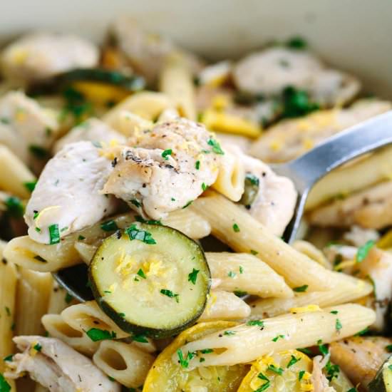 Lemon Caper Chicken Piccata Pasta - Recipe photo by Jessica Gavin