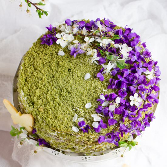 Violet and Matcha Cake - Recipe photo by every cake you bake
