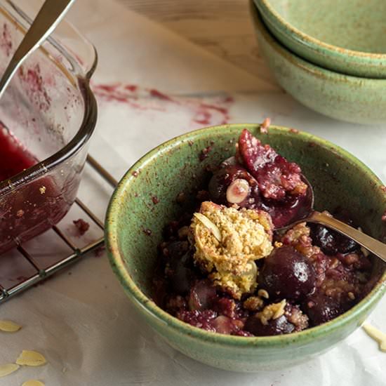 Simple Cherry Amaretto Crumble - Recipe photo by thekitchenmaus