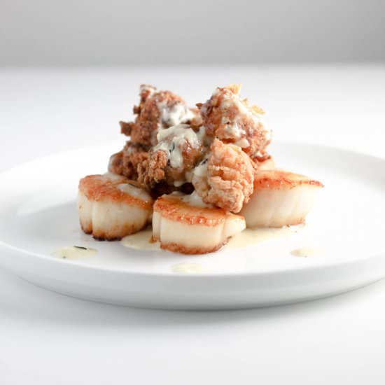 Scallops Lobster & Garlic Sauce - Recipe photo by Diverse Dinners