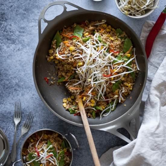 Fried Brown Rice with Chicken & Veg - Recipe photo by mattersofthebelly