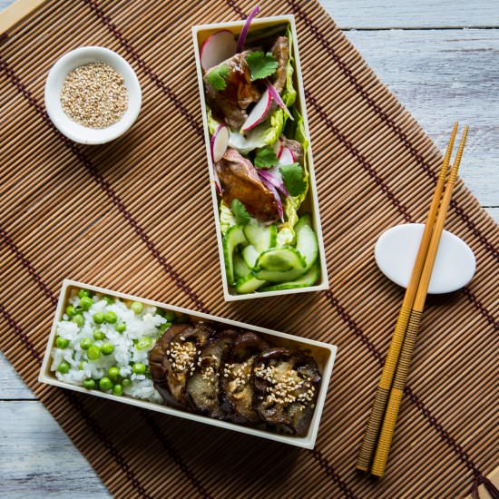 Steak teriyaki and miso aubergine - Recipe photo by MeccaGBC