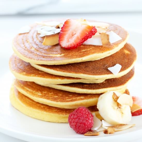 Fluffy Coconut Flour Pancakes - Recipe photo by gfshoestring
