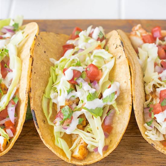 Baja style fish tacos - Recipe photo by culinaryginger
