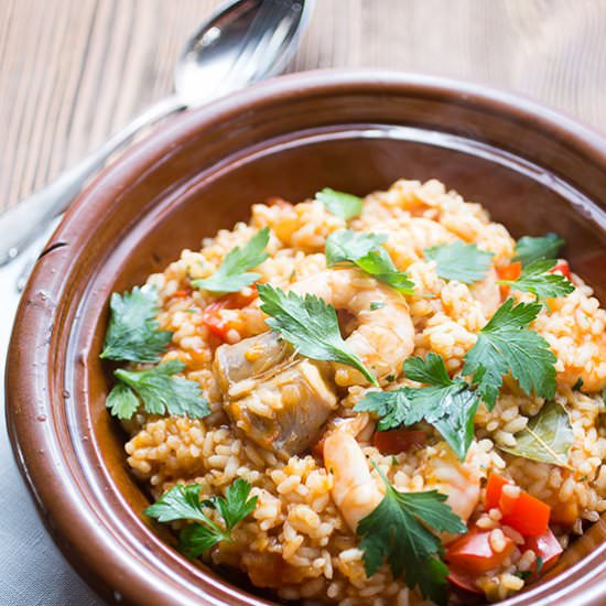 Rice with monkfish - Recipe photo by The Girl Loves To Eat
