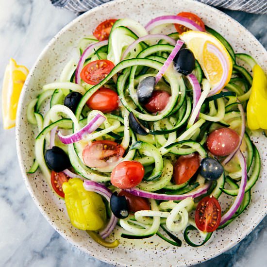 Spiralized Cucumber Salad - Recipe photo by chelseasmessyapron