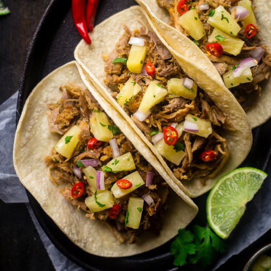 Thai Green Curry Pork Tacos - Recipe photo by foodfaithfitness