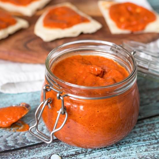 Ajvar – Serbian Red Pepper Relish - Recipe photo by cookingtheglobe