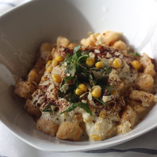 Polenta Gnocchi with Corn Soubise - Recipe photo by JessicaTom