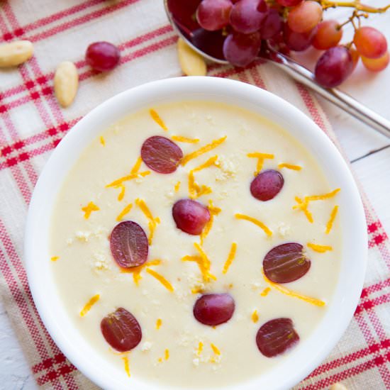 Roasted Garlic Almond Potato Soup - Recipe photo by GarlicMatters