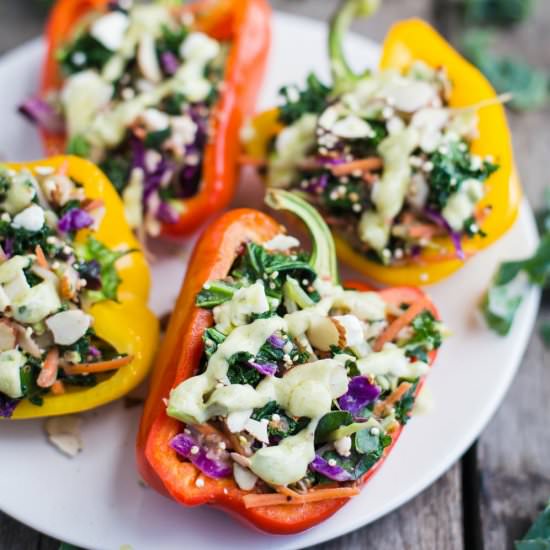 Greens & Quinoa Stuffed Peppers - Recipe photo by B.Britnell