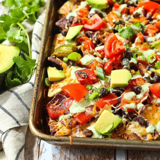 Vegetarian Nachos w/ Cilantro Lime - Recipe photo by rachelcooksblog