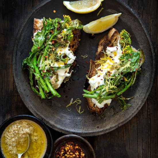 Broccoli Rabe with Bagna Cauda - Recipe photo by wild greens