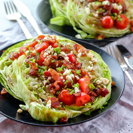 Steakhouse Wedge Salad with a Twist - Recipe photo by lisasdinnertimedish