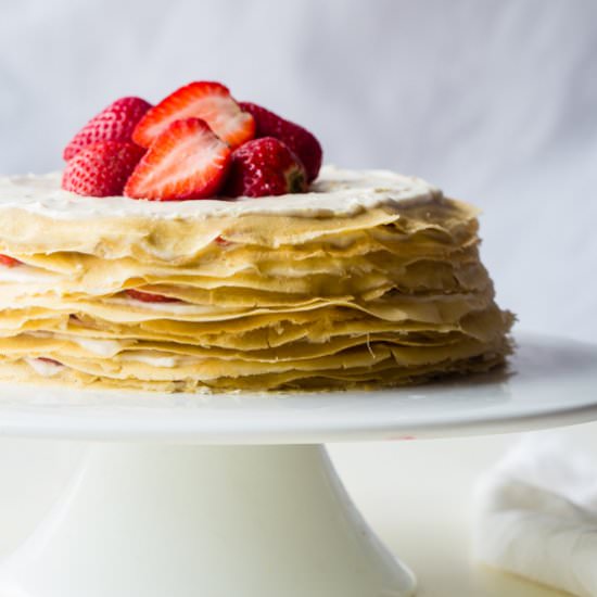 Strawberry Lemon Paleo Crepe Cake - Recipe photo by foodfaithfitness