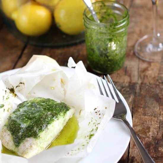 Halibut en Papillote - Recipe photo by thepasticheblog