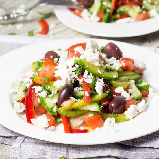Bulgarian Shopska Salad - Recipe photo by cookingtheglobe