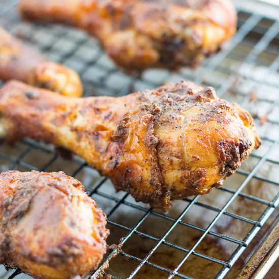 Tandoori Inspired Chicken Legs - Recipe photo by Savory Spicerack