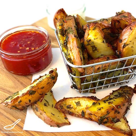 Roasted Wedges with Herbs - Recipe photo by PetersFoodAdventures