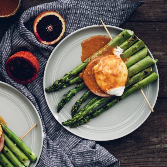 Poached Egg over Asparagus Rafts - Recipe photo by mylavenderblues
