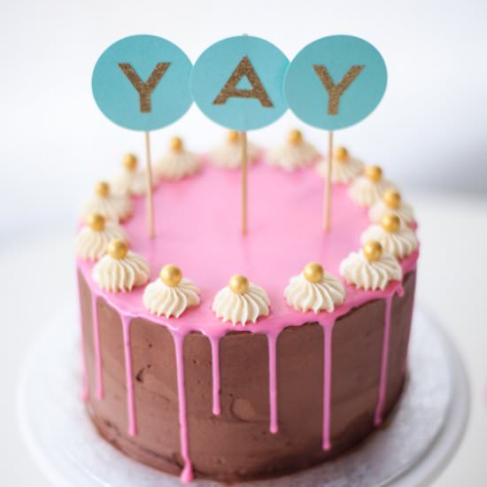 Birthday Cake with Fudge Frosting - Recipe photo by cococakeland