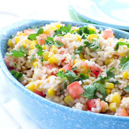 Corn And Tomato Rice Salad - Recipe photo by pamelaz