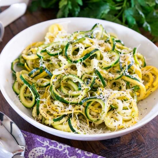 Peppercorn Romano Zoodles - Recipe photo by keviniscooking