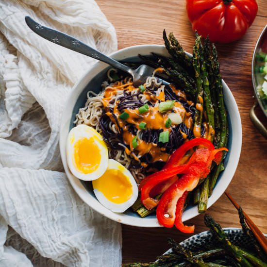 Tahini Gochujang Ramen Bowls - Recipe photo by frolic chocolate