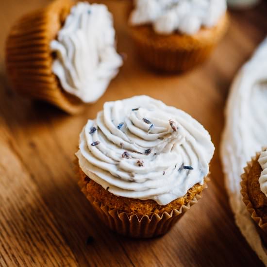Vanilla Bean Lavender Cupcakes - Recipe photo by frolic chocolate