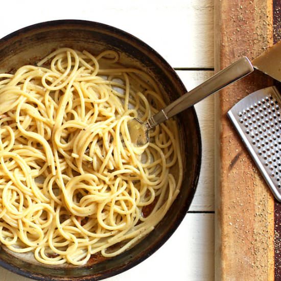 Spaghetti Cacio e Pepe - Recipe photo by susanstable