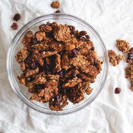 Big Cluster Cocoa Cherry Granola - Recipe photo by coffeeandcrumbs