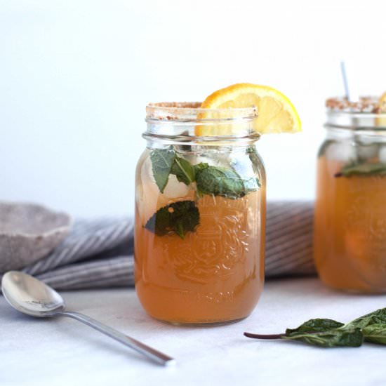 Mint + Ginger Green Tea Lemonade - Recipe photo by modestmarce