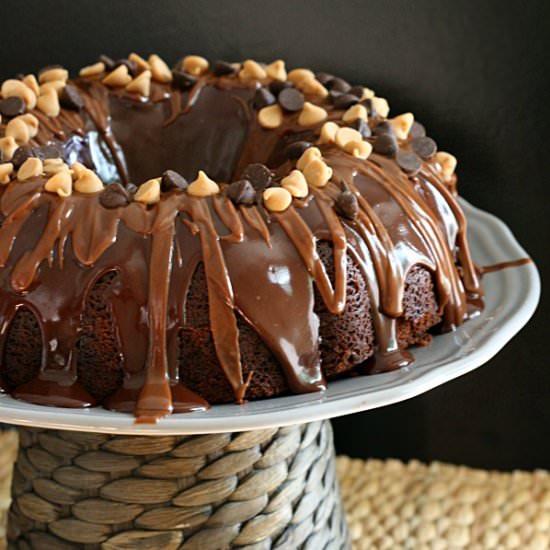 Chocolate Peanut Butter Bundt Cake - Recipe photo by yummycrumble