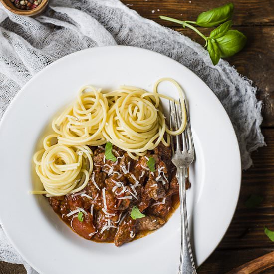 Beef stew from Corfu - Recipe photo by PannaM