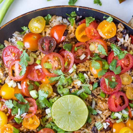 Mexican Bean & Rice Skillet - Recipe photo by fooduzzi