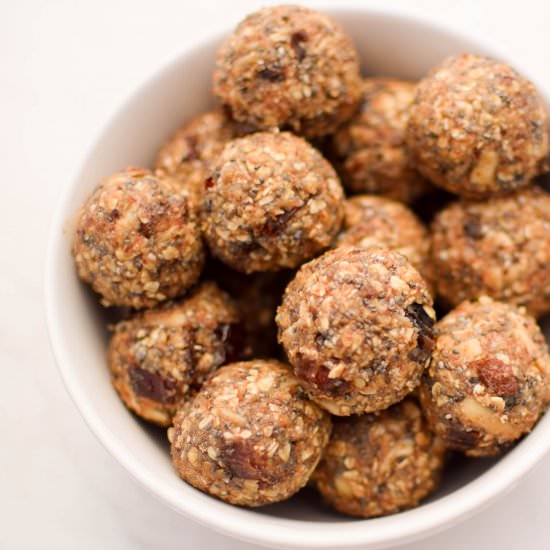 Vegan Fruit, Nut & Seed Energy Bite - Recipe photo by EmilyKyleNutrition