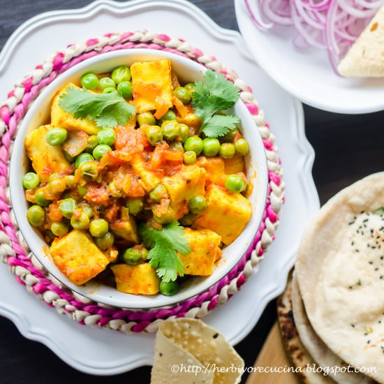 Paneer Matar - Recipe photo by Herbivore Cucina