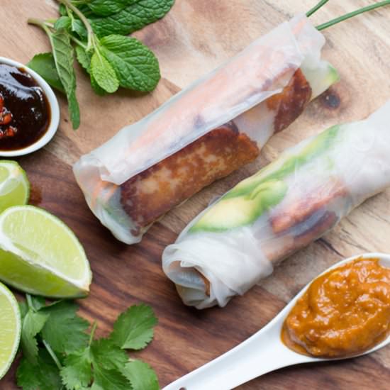 Vegetarian Rice Paper Rolls - Recipe photo by Grab Your Spork