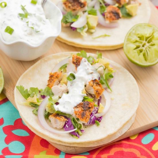 Blackened Mahi Mahi Fish Tacos - Recipe photo by mykitchencraze