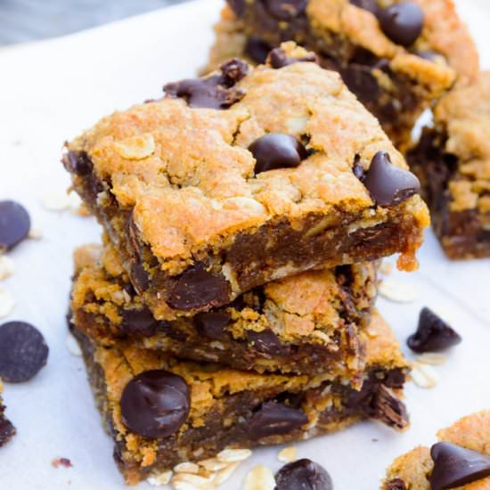 Flourless Oatmeal Cookie Bars - Recipe photo by The Nutritious Kitchen