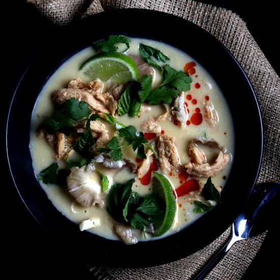Vegan Tom Kha Gai - Recipe photo by olivesfordinner