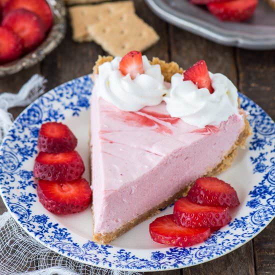 Strawberry Mousse Pie - Recipe photo by thefirstyearblog