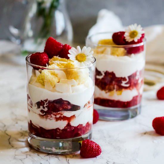 Raspberry Fool w Caramelized Honey - Recipe photo by cookienameddesire
