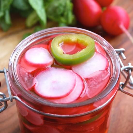 Quick, Spicy Pickled Radishes - Recipe photo by Grabaplate