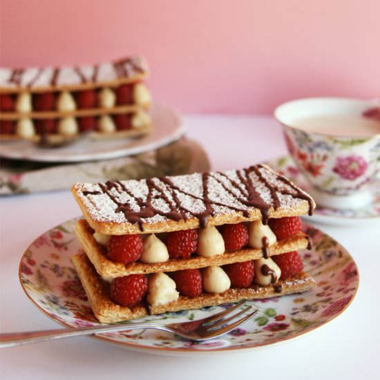 Raspberry Mille-feuille (vegan) - Recipe photo by CinnamonGem