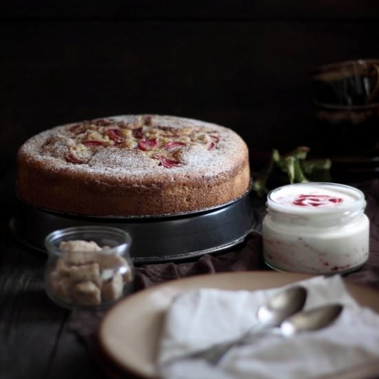 Yogurt Maple Syrup Rhubarb Cake - Recipe photo by RusticK
