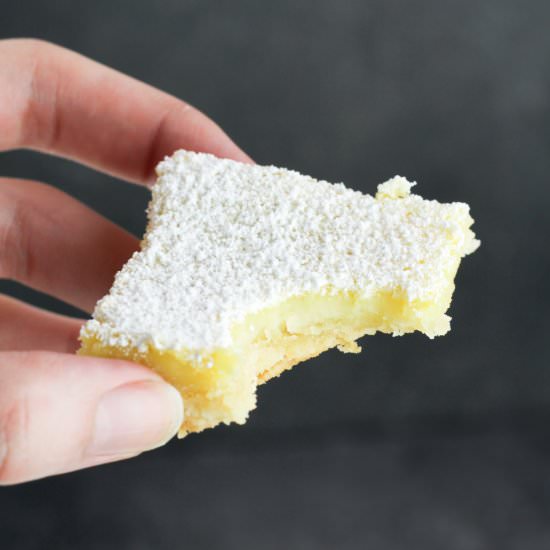 Healthy Lemon Bars - Recipe photo by veggiebalance