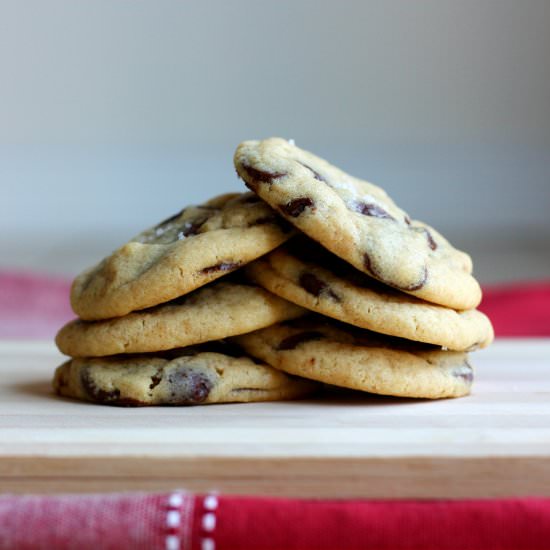Salted Tahini Chocolate Chip Cookie - Recipe photo by adashofzest