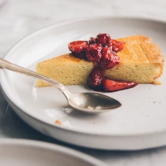 French Butter Cake w/ Strawberries - Recipe photo by MillysKitchen