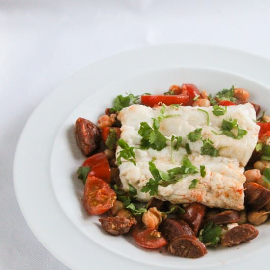 Hake and Chorizo - Recipe photo by EatLikeYouLoveYourself